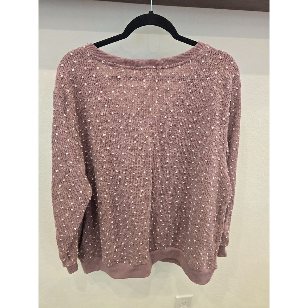 Bloomchic Womens V-Neck Pink Sweater  22-24 Soft & Comfortable Knit NWT - Picture 3 of 3